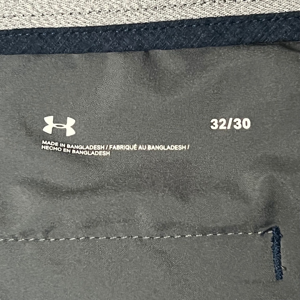 Under Armour Men Drive Pants Navy Blue Flat Front 32x30 Golf Stretch Polyester - Picture 4 of 7